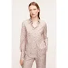 Rebecca Taylor Violet Fleur Silk Blouse In Fleur Glass Blue Combo