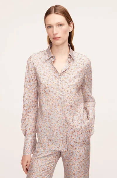 Rebecca Taylor Violet Fleur Silk Blouse In Pink