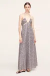 Rebecca Taylor Violet Fleur Silk Halter Dress In Gray