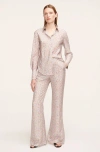 Rebecca Taylor Silk Pajama Pants In Fleur Glass Blue Combo