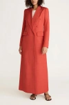 Rebecca Taylor Viscose Slub Blazer Coat In Apricot