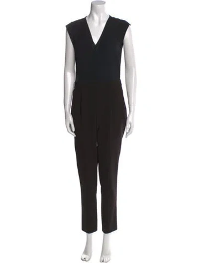 Pre-owned Rebecca Taylor V-neck Jumpsuit In Black