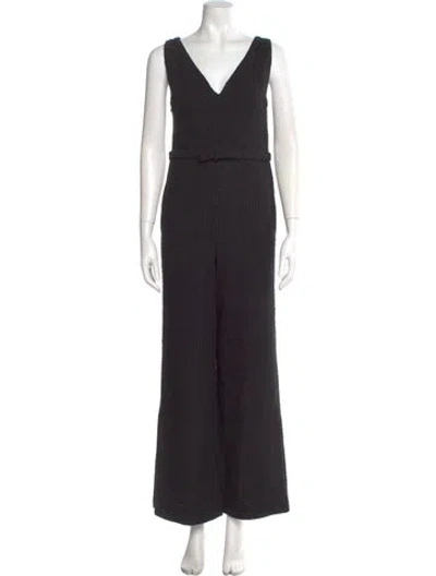 Pre-owned Rebecca Taylor V-neck Jumpsuit In Black