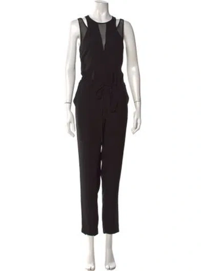 Pre-owned Rebecca Taylor V-neck Jumpsuit In Black