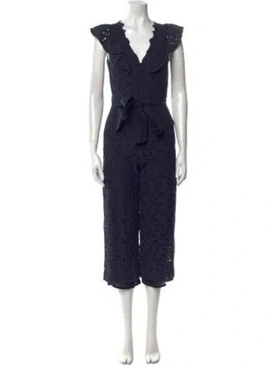 Pre-owned Rebecca Taylor V-neck Jumpsuit In Blue