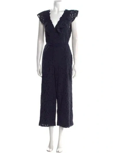 Pre-owned Rebecca Taylor V-neck Jumpsuit In Blue