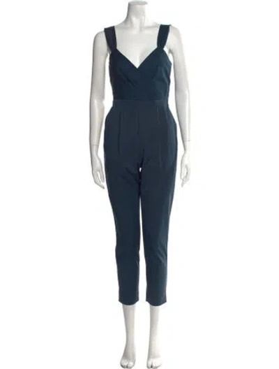 Pre-owned Rebecca Taylor V-neck Jumpsuit In Blue