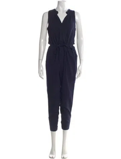 Pre-owned Rebecca Taylor V-neck Jumpsuit In Blue