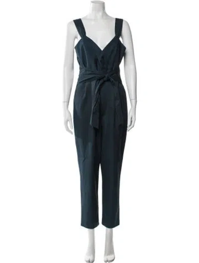 Pre-owned Rebecca Taylor V-neck Jumpsuit In Blue