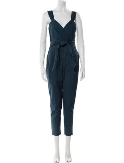 Pre-owned Rebecca Taylor V-neck Jumpsuit In Green
