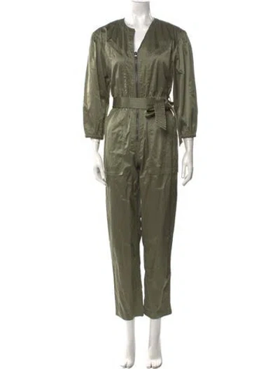 Pre-owned Rebecca Taylor V-neck Jumpsuit In Green