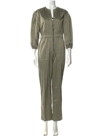 Pre-owned Rebecca Taylor V-neck Jumpsuit In Green