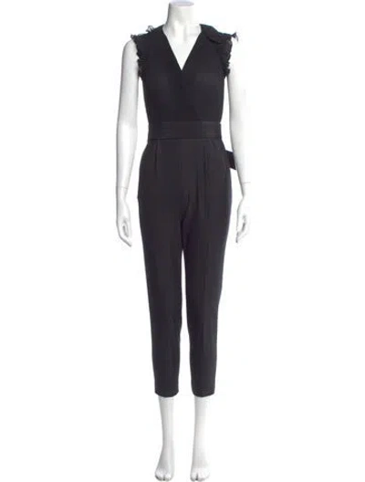 Pre-owned Rebecca Taylor V-neck Jumpsuit W/ Tags In Gray