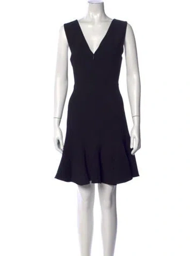 Pre-owned Rebecca Taylor V-neck Mini Dress In Black