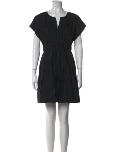 Pre-owned Rebecca Taylor V-neck Mini Dress In Black
