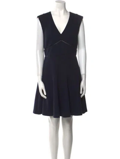 Pre-owned Rebecca Taylor V-neck Mini Dress In Blue