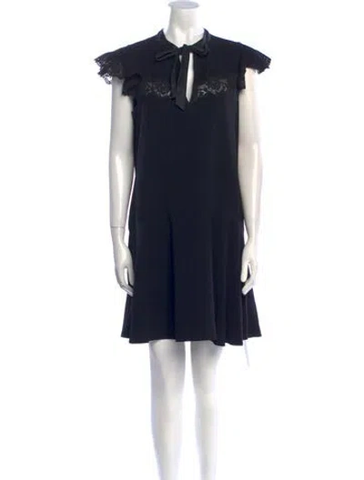 Pre-owned Rebecca Taylor V-neck Mini Dress In Blue