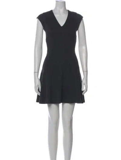 Pre-owned Rebecca Taylor V-neck Mini Dress In Gray