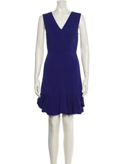 Pre-owned Rebecca Taylor V-neck Mini Dress In Purple