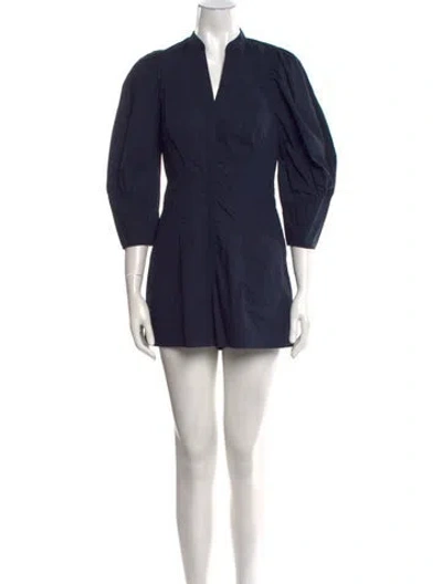 Pre-owned Rebecca Taylor V-neck Romper W/ Tags In Blue