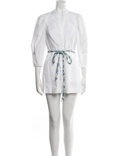 Pre-owned Rebecca Taylor V-neck Romper W/ Tags In White