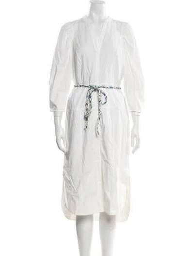 Pre-owned Rebecca Taylor V-neck Romper In White