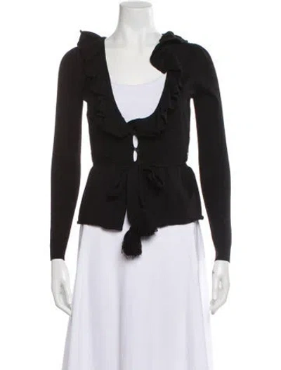 Pre-owned Rebecca Taylor V-neck Sweater In Black