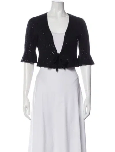 Pre-owned Rebecca Taylor V-neck Sweater In Black