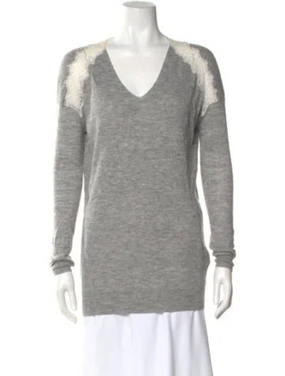 Pre-owned Rebecca Taylor V-neck Sweater In Gray