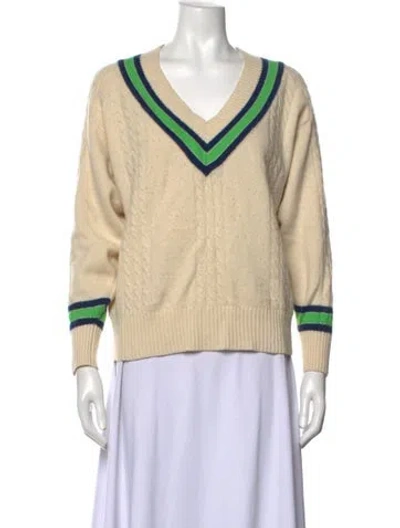 Pre-owned Rebecca Taylor V-neck Sweater In Neutrals