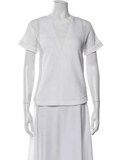Pre-owned Rebecca Taylor V-neck Sweater In White