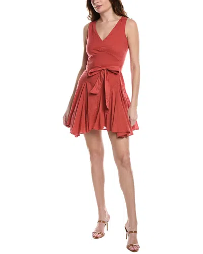 Rebecca Taylor Voile Godet Mini Dress In Red