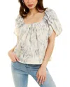 Rebecca Taylor Whisper Rose Tulip Top In Multi