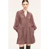 Rebecca Taylor Whisper Roseen Fleur Silk Shirt Dress In Fleur Navy Combo