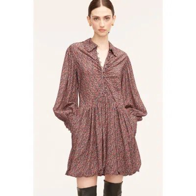 Rebecca Taylor Whisper Roseen Fleur Silk Shirt Dress In Fleur Navy Combo