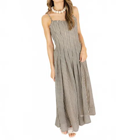 Rebecca Taylor Women's Aster Gingham Dress In Beige In Gray