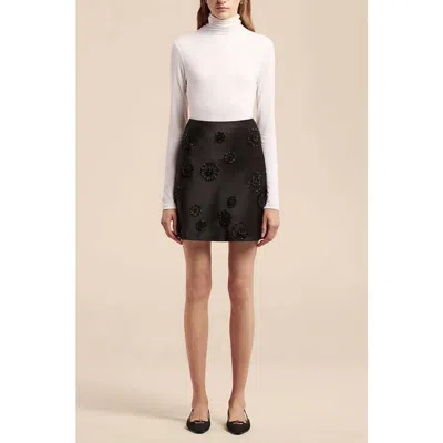 Rebecca Taylor Beaded Mini Skirt In Black