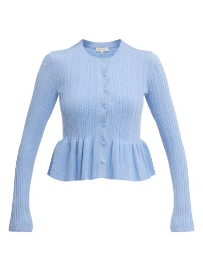 Rebecca Taylor Boucle Knit Cardigan In Blue