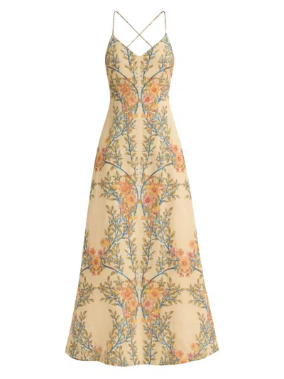 Rebecca Taylor Women's Cleo Printed Linen-blend A-line Maxi Dress