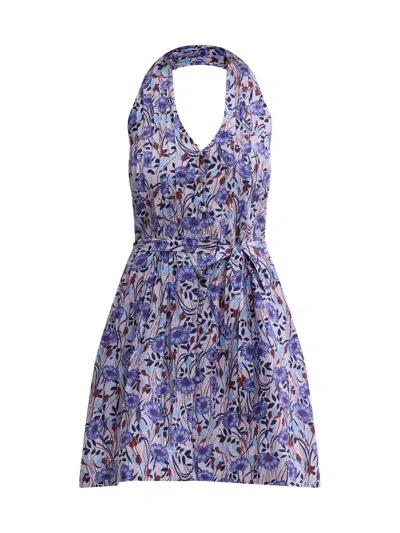Rebecca Taylor Daphne Halter Dress In Purple