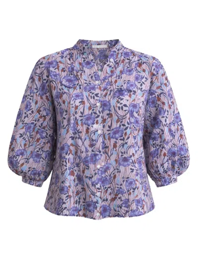 Rebecca Taylor Daphne Blouse In Purple