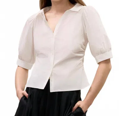 Rebecca Taylor Isla Poplin Shirt In Milk In White