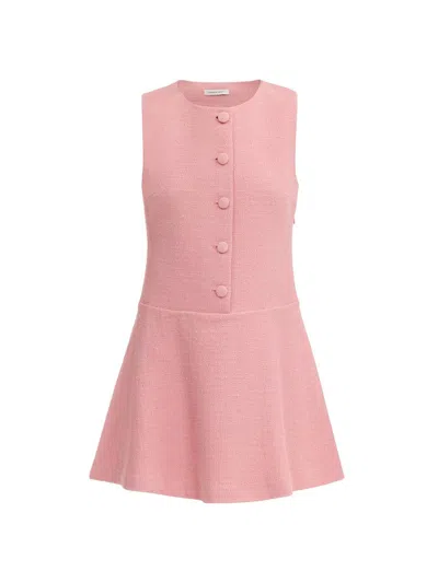 Rebecca Taylor Margot Tweed Dress In Pink