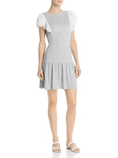 Rebecca Taylor Womens Eyelet Heathered Mini Dress In Multi