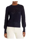 REBECCA TAYLOR WOMENS POINTELLE CREW NECK PULLOVER SWEATER
