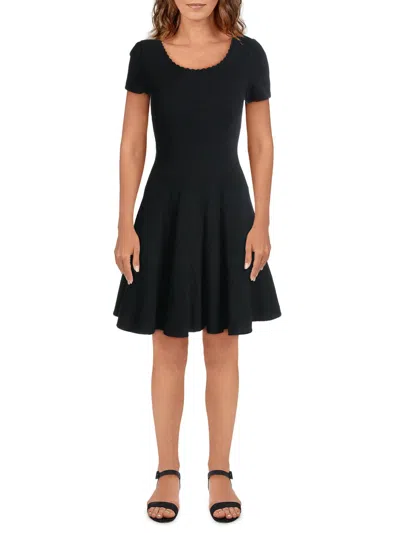 Rebecca Taylor Womens Textured A-line Mini Dress In Black | ModeSens