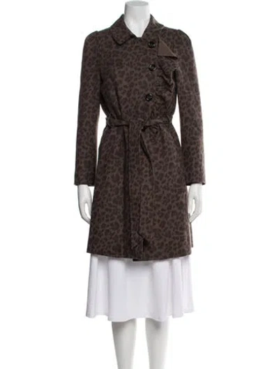 Pre-owned Rebecca Taylor Wool Animal Print Coat In Brown