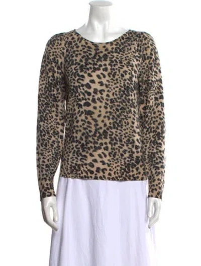 Pre-owned Rebecca Taylor Wool Animal Print Sweater In Neutral