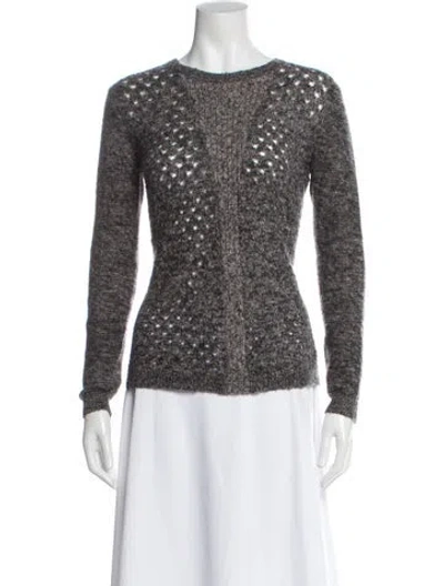 Pre-owned Rebecca Taylor Wool Bateau Neckline Sweater In Silver