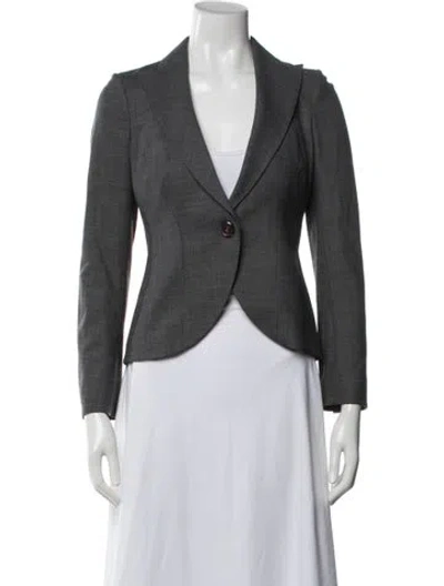 Pre-owned Rebecca Taylor Wool Blazer In Grey